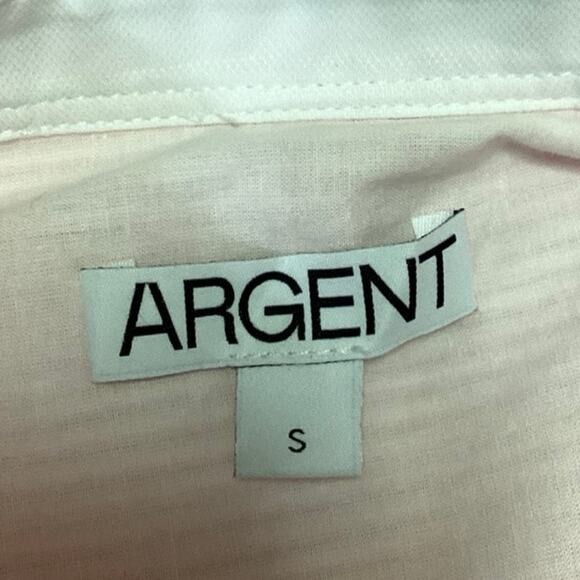 Argent Pink White Pinstriped Belted Long Sleeve Button Front Maxi Dress Size S - Picture 5 of 5